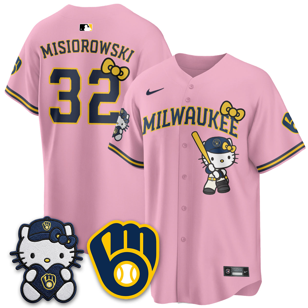 Milwaukee Brewers Meow KT Night Vapor Limited Jersey - Stitched