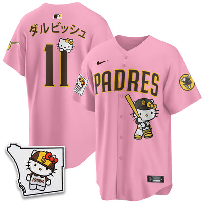 San Diego Padres x Meow KT Pink Edition Vapor Jersey - Stitched