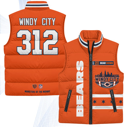 Chicago Bears "Windy City" Puffer Vest - Printed