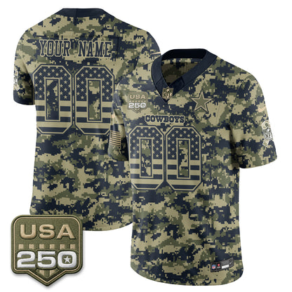 Dallas Cowboys 2026 Salute to Service Edition Vapor Custom Jersey - Stitched