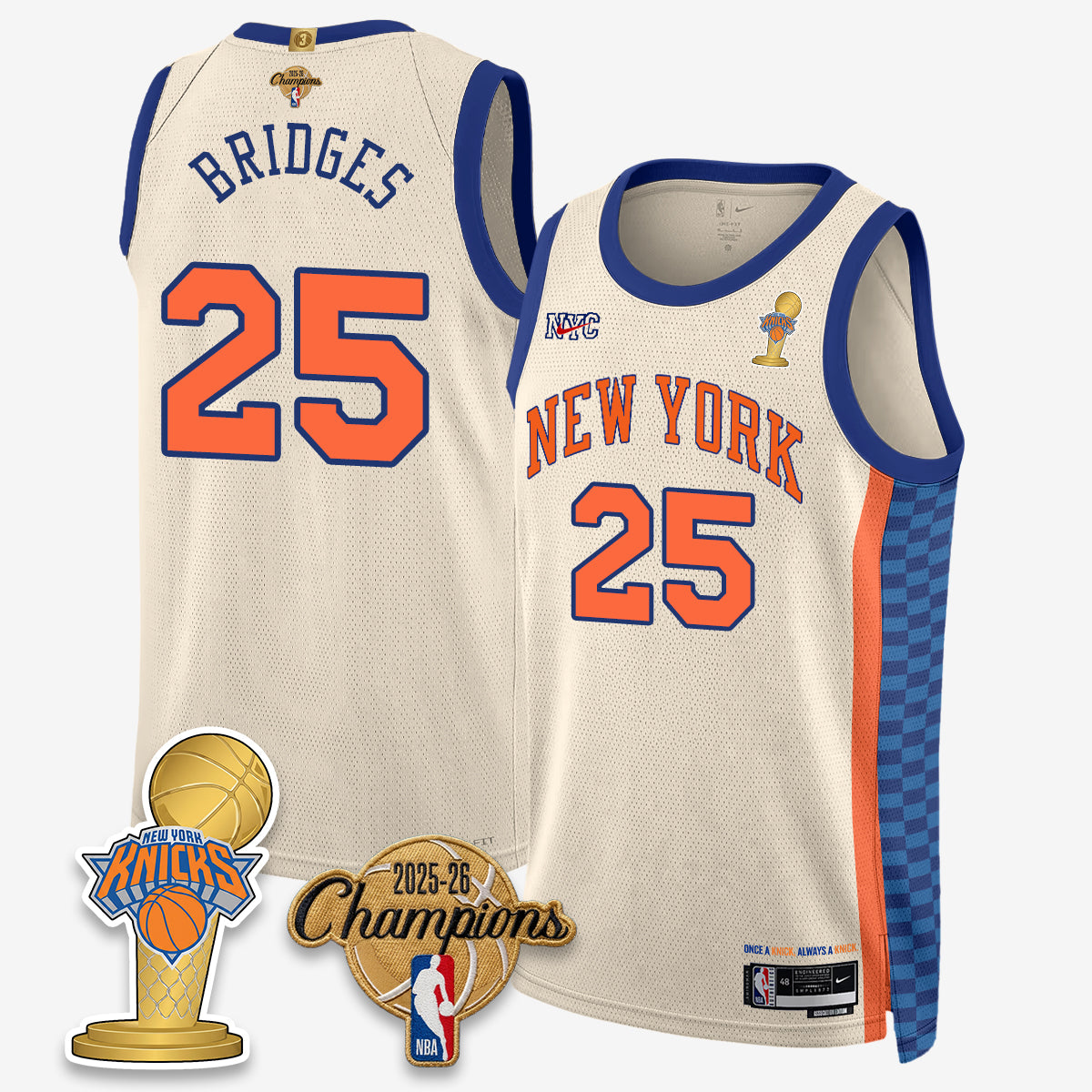 New York Knicks 2026 Basketball Champions Vapor Jersey - Stitched