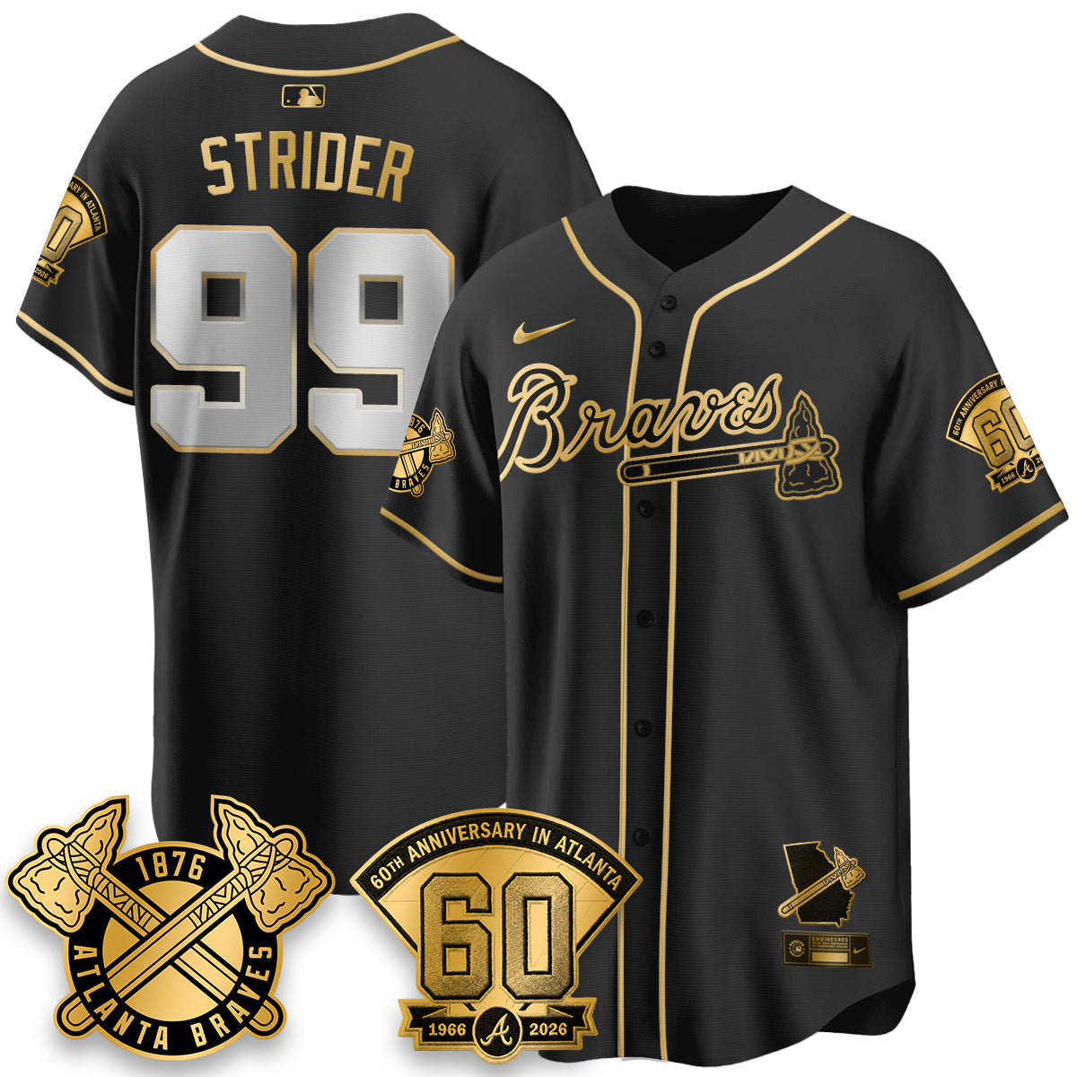 Atlanta Braves 60th Anniversary Silver Edition Vapor Limited Jersey - All Stitched