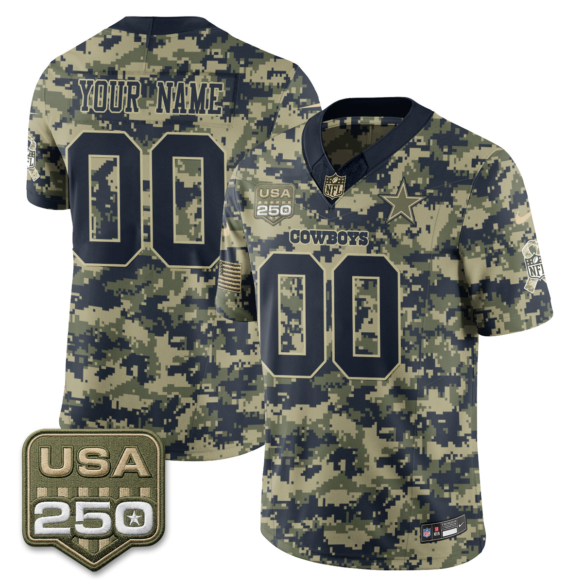 Dallas Cowboys 2026 Salute to Service Edition Vapor Custom Jersey - Stitched