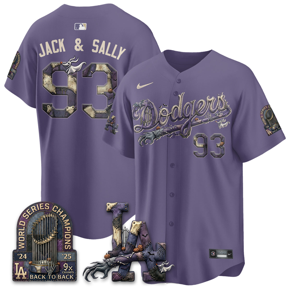Los Angeles Dodgers Nightmare Edition Vapor Jersey - Stitched