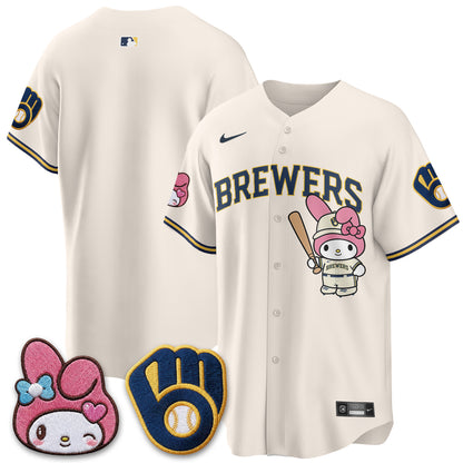 Milwaukee Brewers x Pink Sanrio Friend Edition Vapor Jersey - Stitched