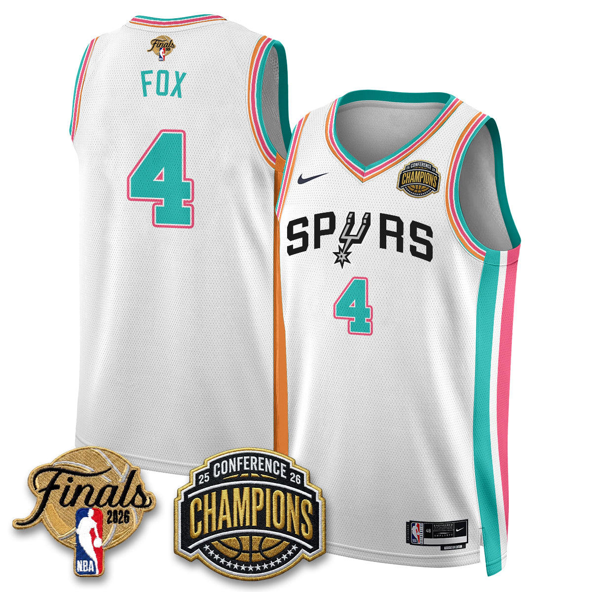 San Antonio Spurs 2026 NBA Western Conference Champions Vapor City Edition Jersey - Stitched