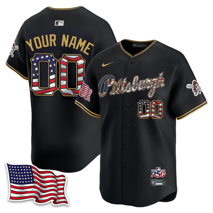 Pittsburgh Pirates 2026 Independence Day USA Vapor Limited Custom Jersey - Stitched