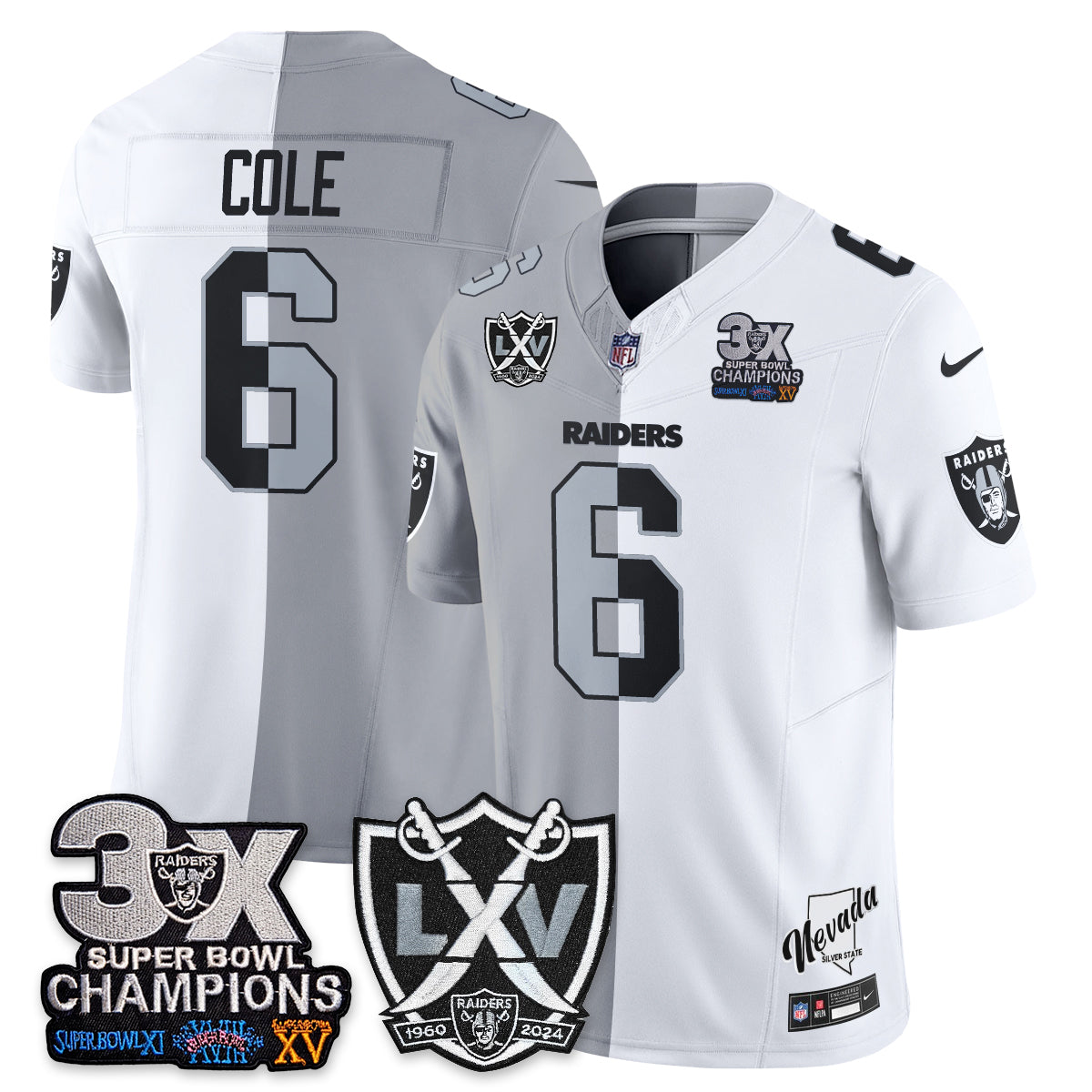 Las Vegas Raiders Split Edition Vapor Jersey V2- Stitched
