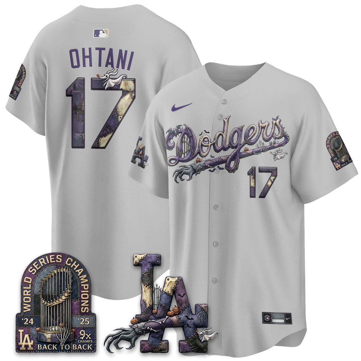 Los Angeles Dodgers Nightmare Edition Vapor Jersey - Stitched