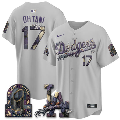 Los Angeles Dodgers Nightmare Edition Vapor Jersey - Stitched