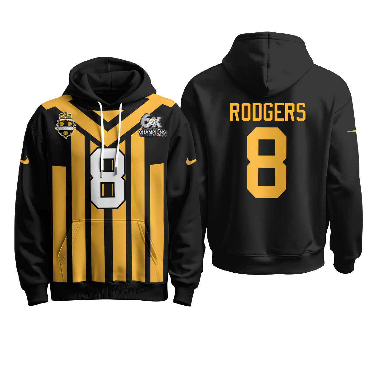 Pittsburgh Steelers 6X Champs Rivalries Fleece Hoodie - Printed