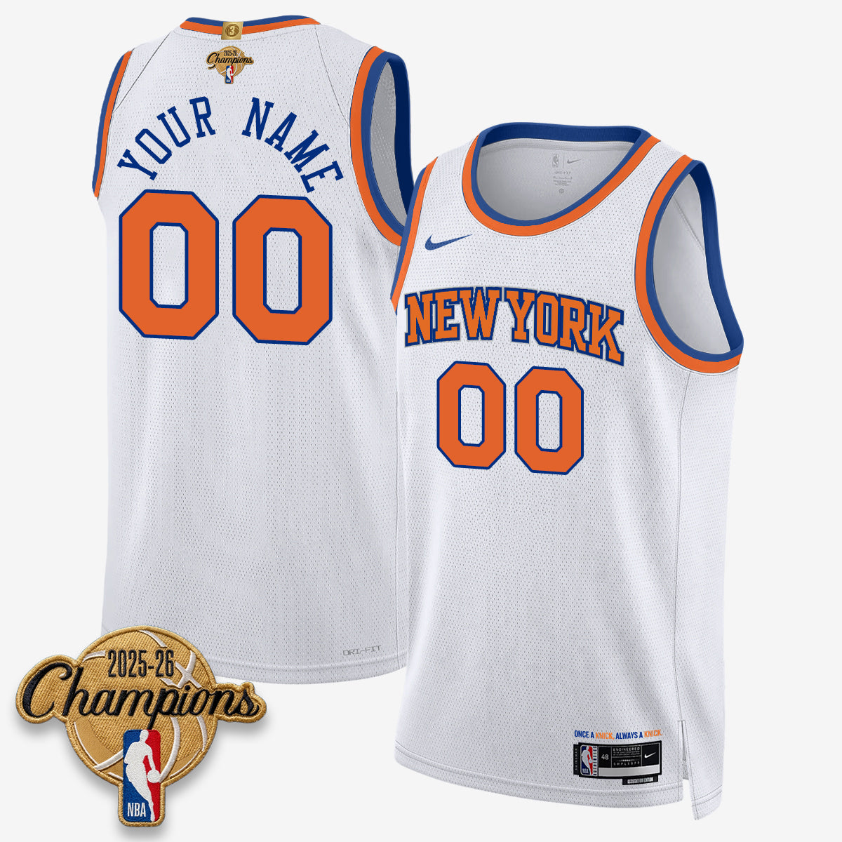 New York Knicks 2026 Basketball Champions Vapor Custom Jersey V2- Stitched