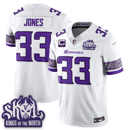Minnesota Vikings Fangear Edition Warrior Skol Patch Vapor Jersey - Stitched