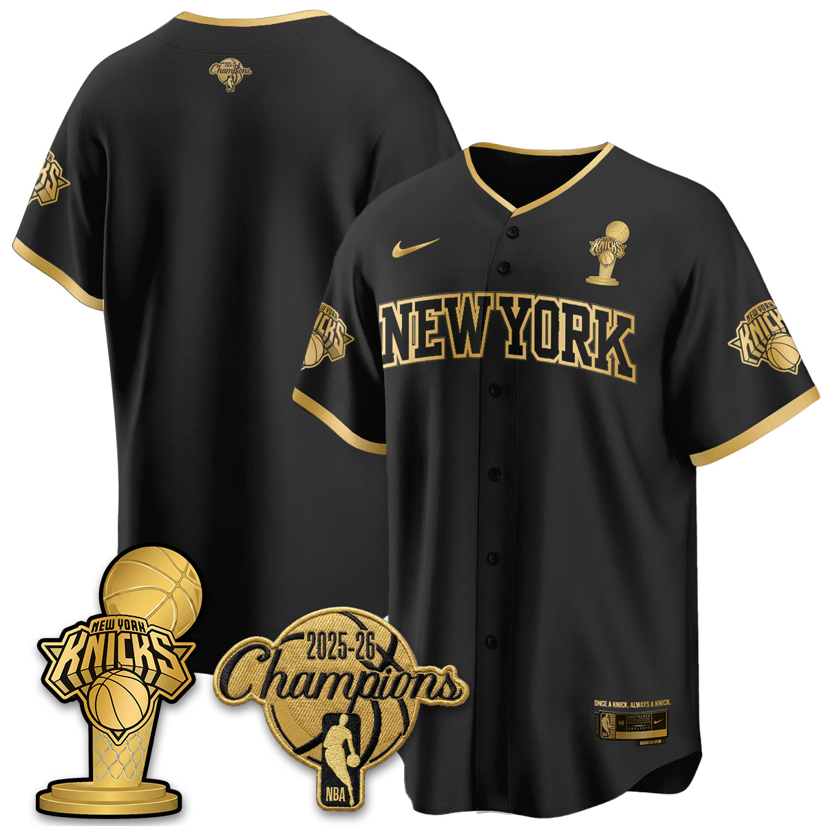 New York Knicks 2026 NBA Champions Vapor Jersey - Stitched