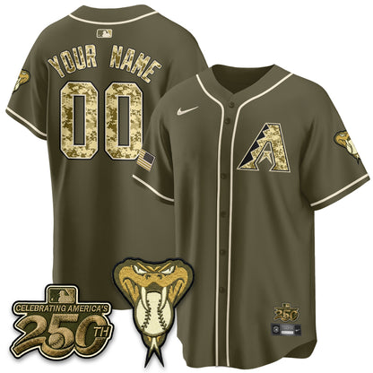 Arizona Diamondbacks Salute to Service 2026 Vapor Premier Limited Custom Jersey - All Stitched