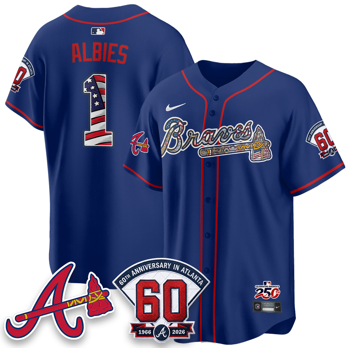 Atlanta Braves 2026 Independence Day USA Vapor Limited Jersey - Stitched