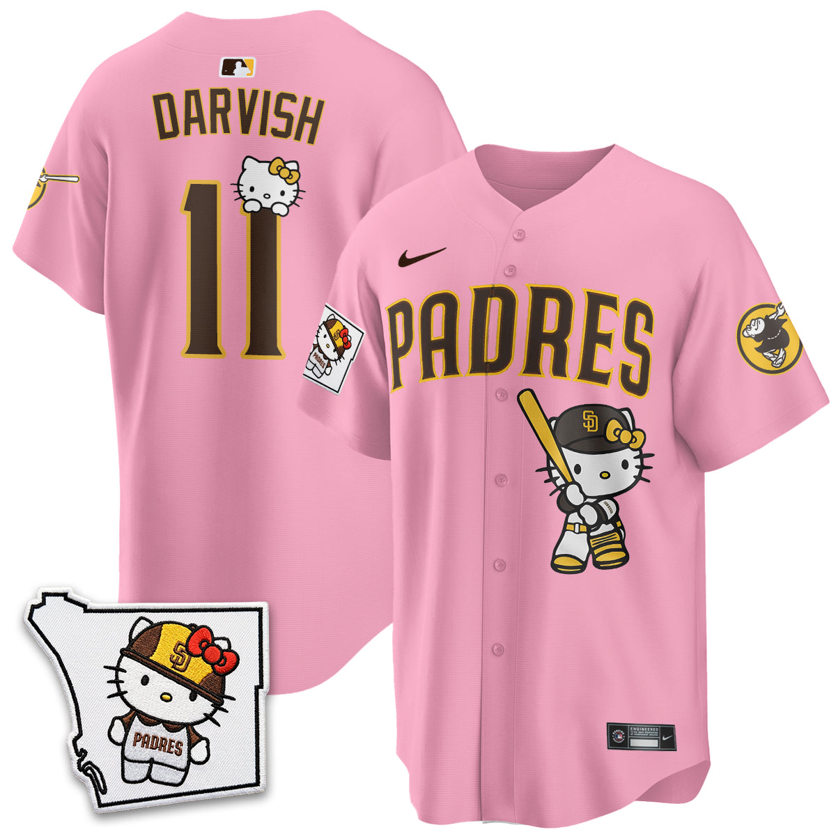 San Diego Padres x Meow KT Pink Edition Vapor Jersey - Stitched