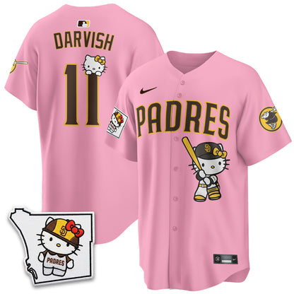 San Diego Padres x Meow KT Pink Edition Vapor Jersey - Stitched
