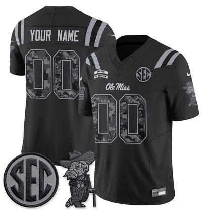 Ole Miss Rebels 2026 Salute to Service Vapor Custom Jersey - Stitched-NQD