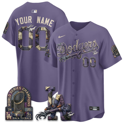 Los Angeles Dodgers Nightmare Edition Vapor Custom Jersey - Printed