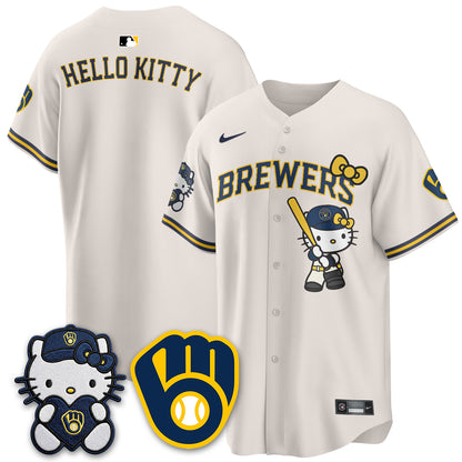 Milwaukee Brewers Meow KT Night Vapor Limited Jersey - Stitched