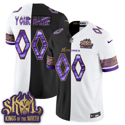 Minnesota Vikings Warrior Split Edition Vapor Custom Jersey - Stitched-NQD