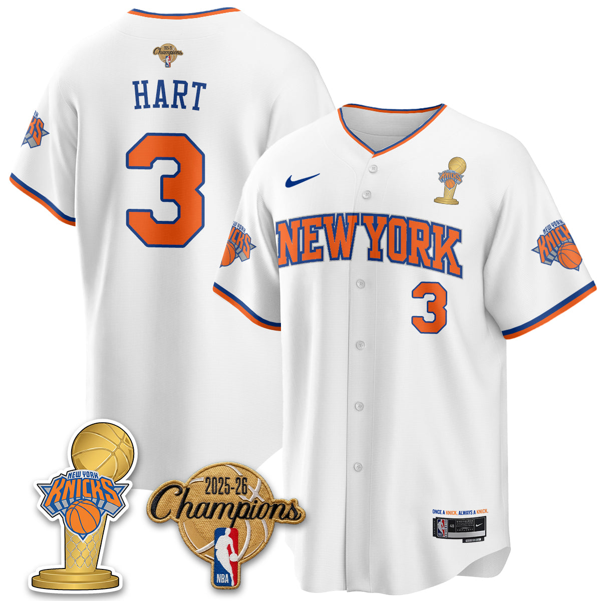 New York Knicks 2026 NBA Champions Vapor Jersey - Stitched