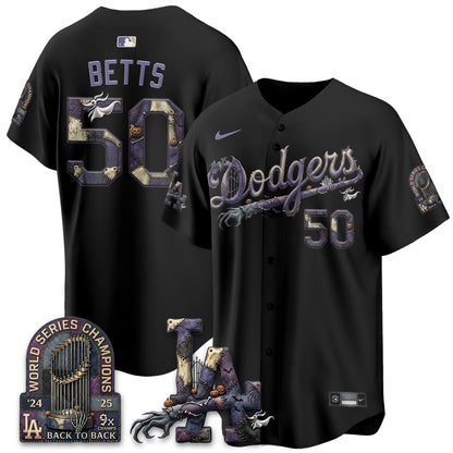 Los Angeles Dodgers Nightmare Edition Vapor Jersey - Stitched