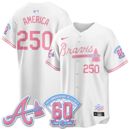 Atlanta Braves x Bubblegum Vapor Jersey - Stitched