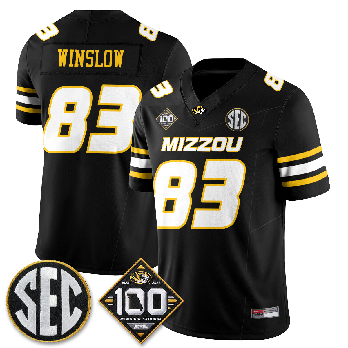 Missouri Tigers 100th Anniversary of Memorial Stadium Vapor Jersey - Stitched