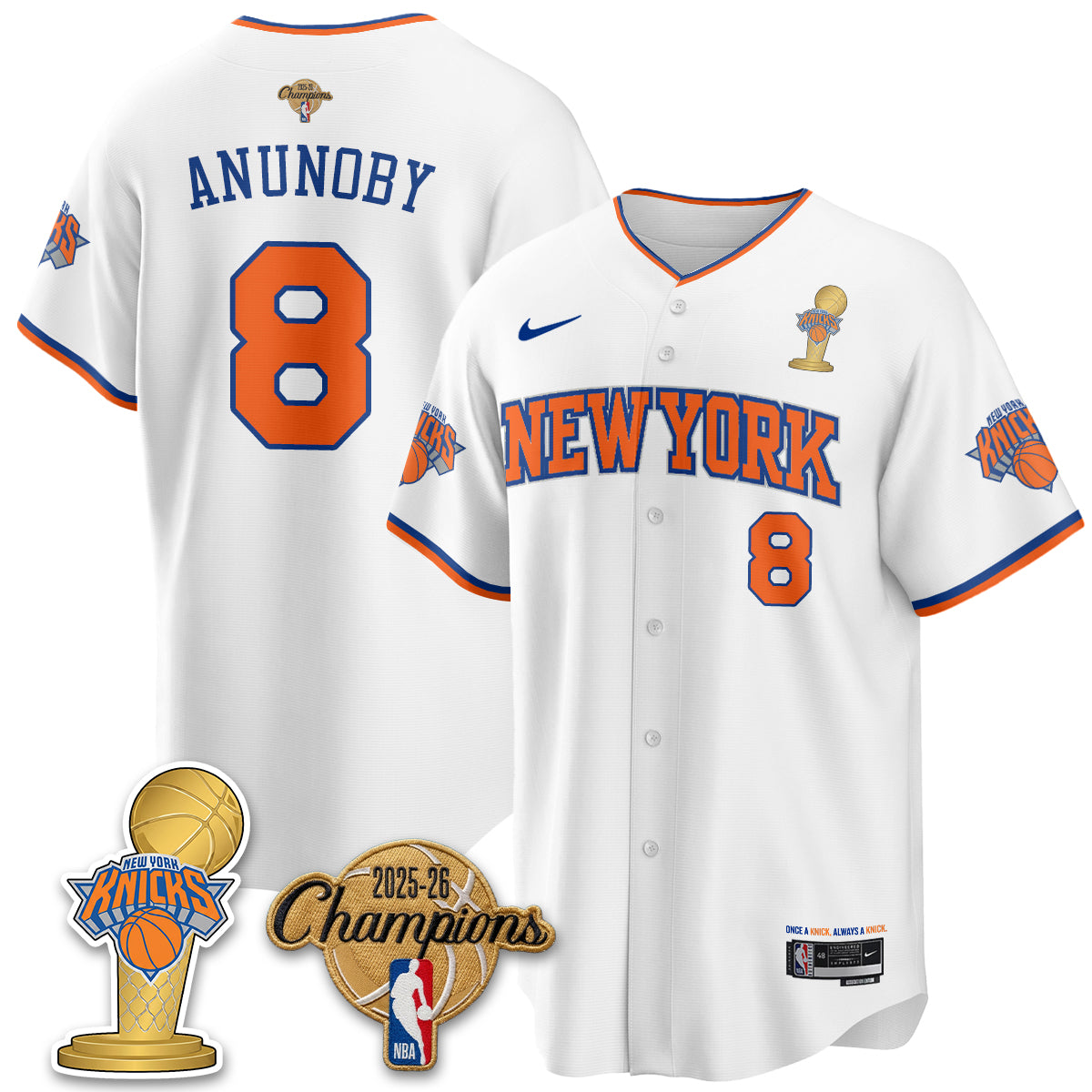 New York Knicks 2026 NBA Champions Vapor Jersey - Stitched