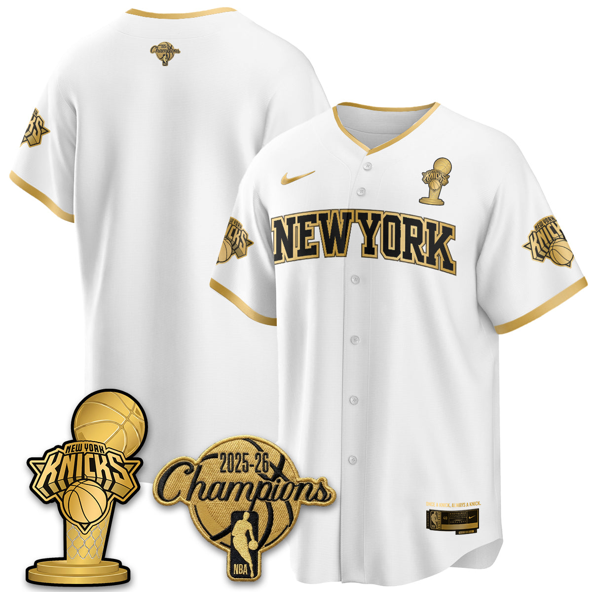 New York Knicks 2026 NBA Champions Vapor Jersey - Stitched