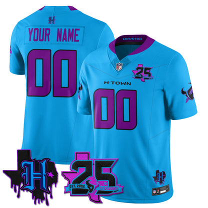 Houston Texans 25th Seasons in 2026 DJ Screw Vapor Custom Limited Jersey - All Stitched