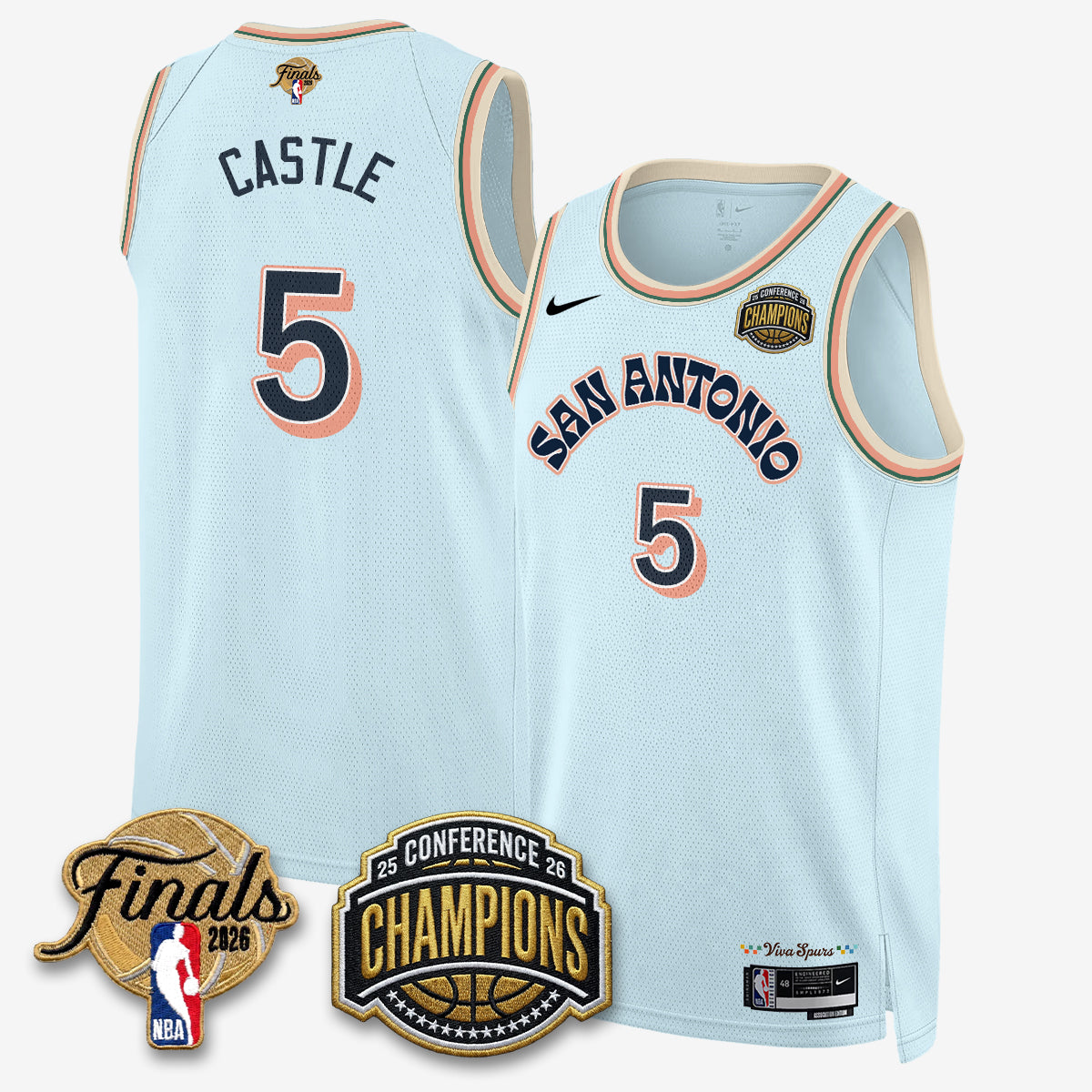 San Antonio Spurs 2026 NBA Western Conference Champions Vapor City Edition Jersey - Stitched