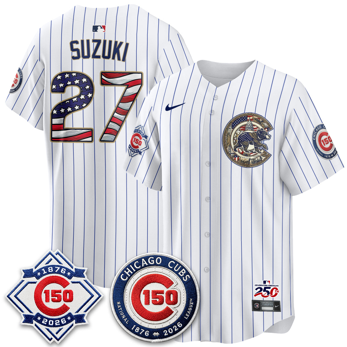 Chicago Cubs 2026 Independence Day USA Vapor Limited Jersey - Stitched