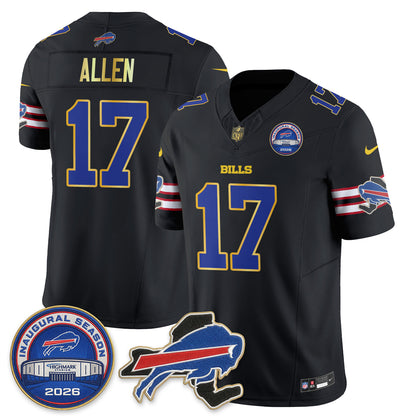 Buffalo Bills 2026 Gold Trim Edition Vapor Jersey - Stitched