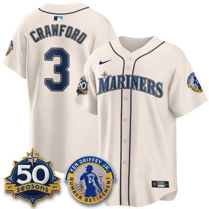 Seattle Mariners Ken Griffey Jr. Patch Vapor Premier Limited Jersey - All Stitched