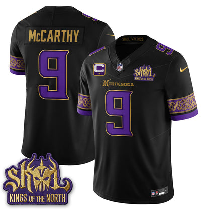 Minnesota Vikings Fangear Edition Warrior Skol Patch Vapor Jersey - Stitched