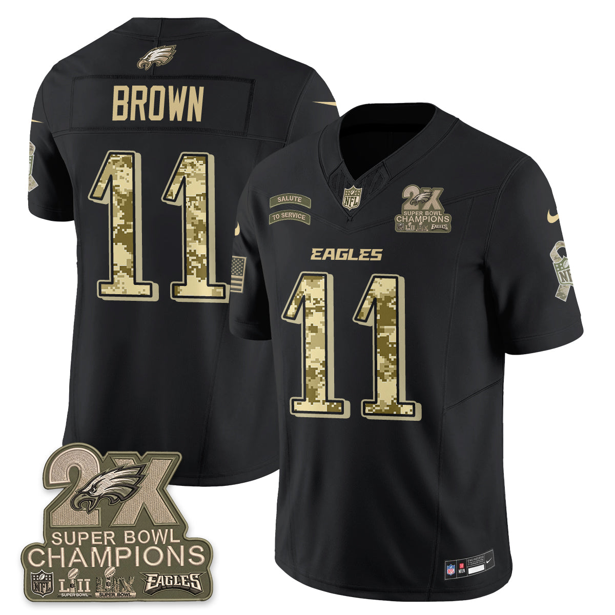 Philadelphia Eagles Salute to Service V2 Vapor Jersey - Stitched-NQD