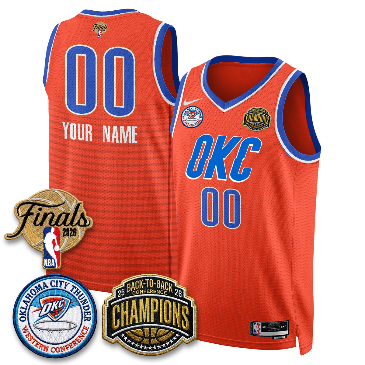 Oklahoma City Thunder 2026 NBA Western Conference Champions Vapor Custom Jersey - Stitched