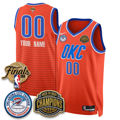 Oklahoma City Thunder 2026 NBA Western Conference Champions Vapor Custom Jersey - Stitched