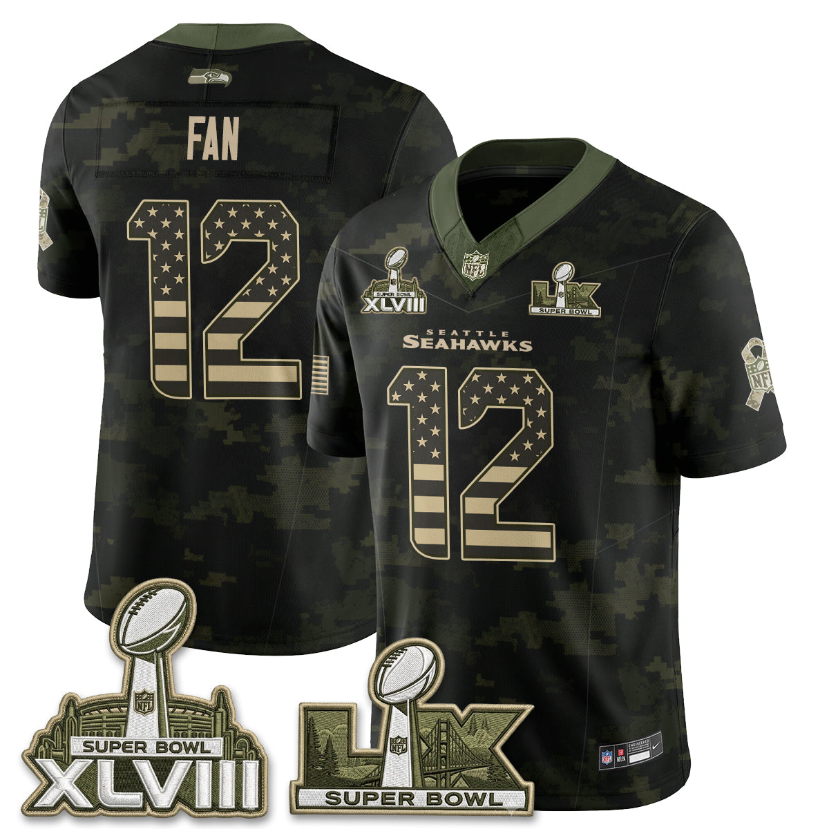 Seattle Seahawks 2026 Salute to Service Edition Vapor Jersey V2- Stitched