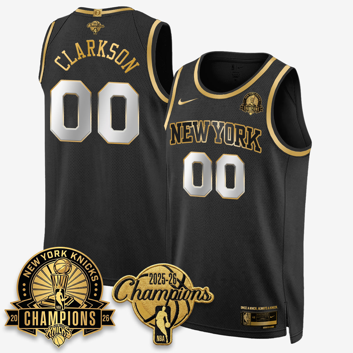 New York Knicks 2026 Basketball Champions Gold Edition Vapor Jersey- Stitched