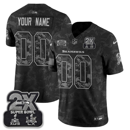 Seattle Seahawks 2026 Salute to Service Vapor Custom Jersey - Stitched-NQD