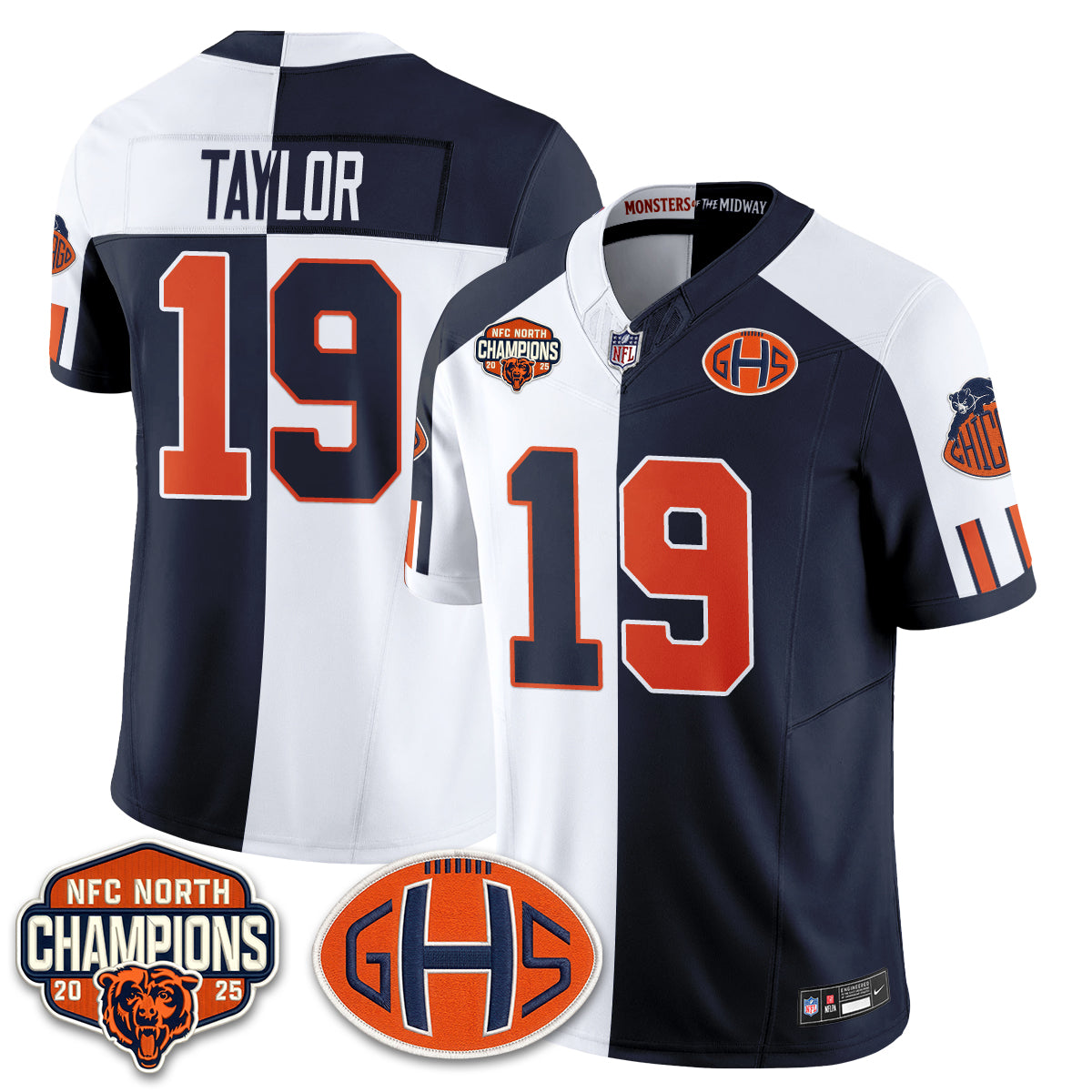Chicago Bears 2026 Rivalries Split Edition Vapor Jersey - Stitched