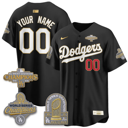 Los Angeles Dodgers 2026 NL West Champs Gold Vapor Custom Jersey- Stitched