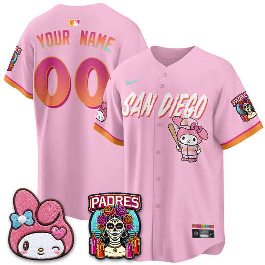 San Diego Padres x Pink Sanrio Friend Vapor Custom Jersey - Stitched