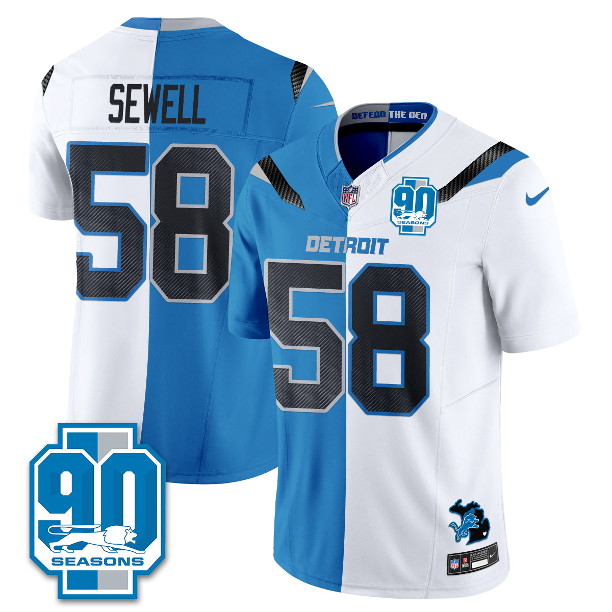 Detroit Lions Rivalries Split Edition Vapor Jersey - Stitched