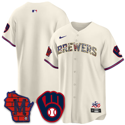 Milwaukee Brewers 2026 Independence Day USA Vapor Limited Jersey - Stitched