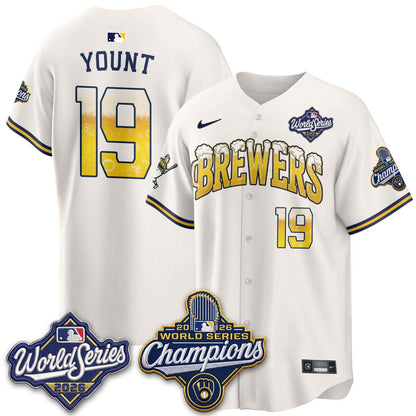 Milwaukee Brewers "Pitcher & Pint" 2026 WS Champions Vapor Jersey - Stitched